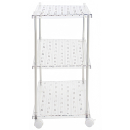 Living and Home 3 Shelf Clear Rolling Storage Cart - Size: 57 x 59.8 x 30cm - Wilko - thumbnail 4