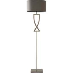 ValueLights Katniss Crossover Chrome and Grey Shade Metal LED Floor Lamp - Silver - Wilko