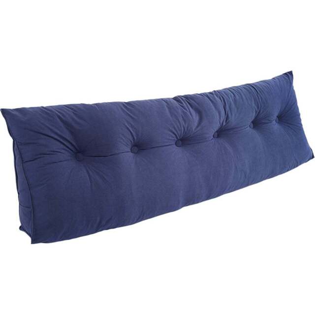 Living and Home Dark Blue Chenille Wedge Headboard Pillow with Side Pocket 180 x 50cm - Size: 50 x 180 x 20cm - Wilko - image 1