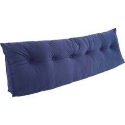 Living and Home Dark Blue Chenille Wedge Headboard Pillow with Side Pocket 180 x 50cm - Size: 50 x 180 x 20cm - Wilko - thumbnail 1