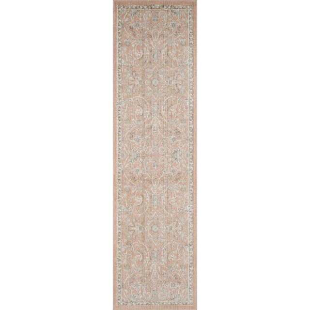 Desire Rugs Maia Coral Floral Non Slip Rug 60 x 220cm - Orange - Wilko - image 1