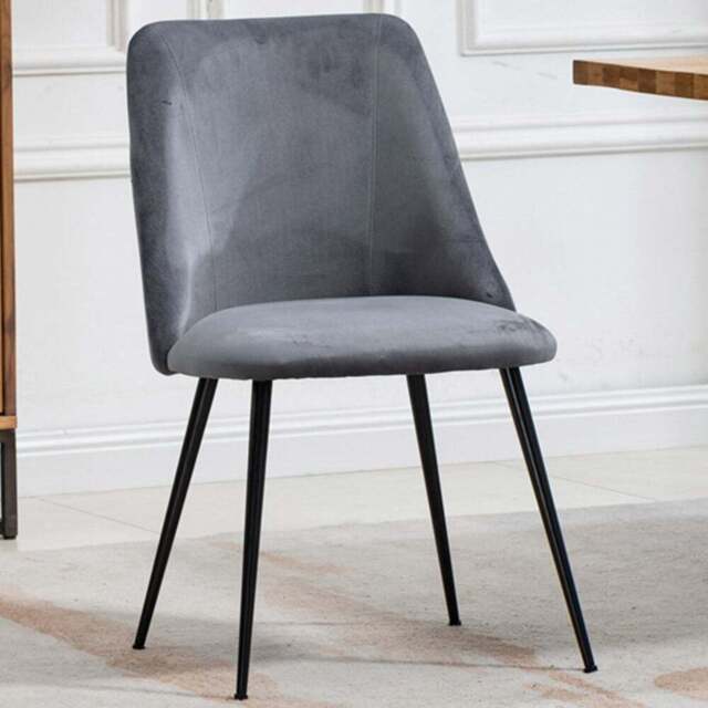 Artemis Home Morandi Set of 2 Grey Velvet Dining Chair - Wilko - image 1