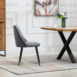 Artemis Home Morandi Set of 2 Grey Velvet Dining Chair - Wilko - thumbnail 5