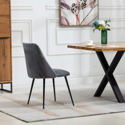 Artemis Home Morandi Set of 2 Grey Velvet Dining Chair - Wilko - thumbnail 6