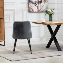 Artemis Home Morandi Set of 2 Grey Velvet Dining Chair - Wilko - thumbnail 7