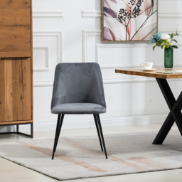 Artemis Home Morandi Set of 2 Grey Velvet Dining Chair - Wilko - thumbnail 3