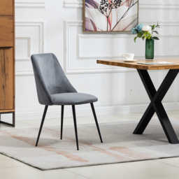 Artemis Home Morandi Set of 2 Grey Velvet Dining Chair - Wilko - thumbnail 4