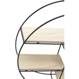 Living and Home 4 Shelf Round Floating Decorative Wall Shelf - Size: 45 x 45 x 11cm - Black - Wilko - thumbnail 5