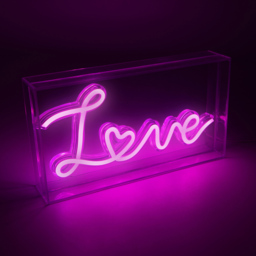 Global Gizmos Love Acrylic Box Neon Light - Size: 13.5 x 24 x 4.5cm - Pink - Wilko - thumbnail 5