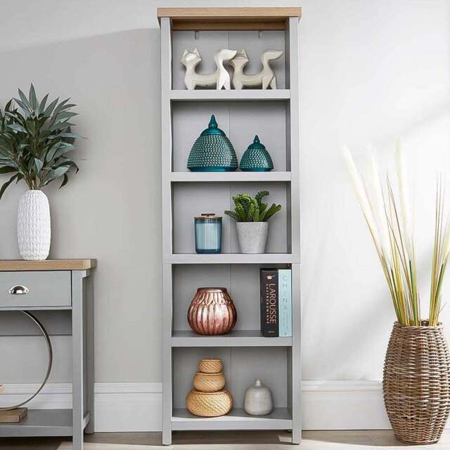 Home Source Avon 5 Tier Grey Tall Storage Unit - Size: 180 x 25 x 60cm - Wilko - image 1