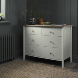 Bentley Designs Whitby 4 Drawer Scandi Oak and Soft Grey Chest of Drawer - Wilko - thumbnail 4