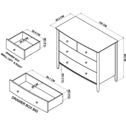 Bentley Designs Whitby 4 Drawer Scandi Oak and Soft Grey Chest of Drawer - Wilko - thumbnail 5