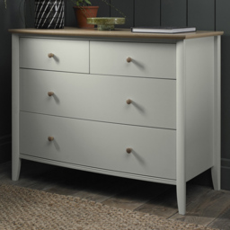 Bentley Designs Whitby 4 Drawer Scandi Oak and Soft Grey Chest of Drawer - Wilko - thumbnail 1