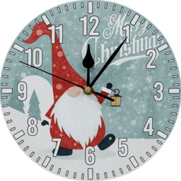 Xmas Haus Festive Santa Gonk Christmas Clock - Size: 230 x 230 x 20cm - Red - Wilko