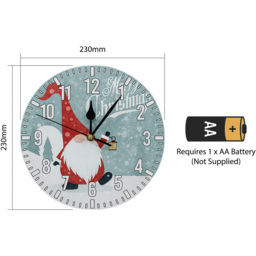 Xmas Haus Festive Santa Gonk Christmas Clock - Size: 230 x 230 x 20cm - Red - Wilko - thumbnail 7