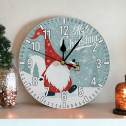 Xmas Haus Festive Santa Gonk Christmas Clock - Size: 230 x 230 x 20cm - Red - Wilko - thumbnail 3