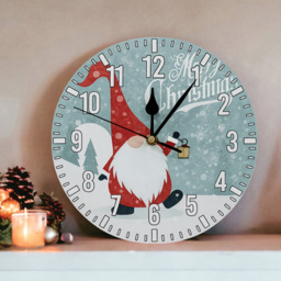 Xmas Haus Festive Santa Gonk Christmas Clock - Size: 230 x 230 x 20cm - Red - Wilko - thumbnail 4