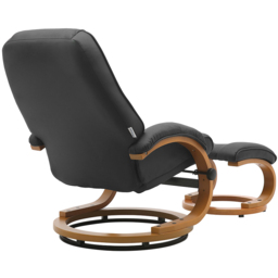 Living and Home Black Reclining Swivel Office Chair with Footstool - Size: Single - Wilko - thumbnail 4