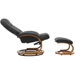Living and Home Black Reclining Swivel Office Chair with Footstool - Size: Single - Wilko - thumbnail 5