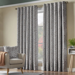 Alan Symonds Fern Latte Blackout Ring Top Eyelet Curtains 168 x 183cm - Size: W 168 x D 183cm - Wilko - thumbnail 3