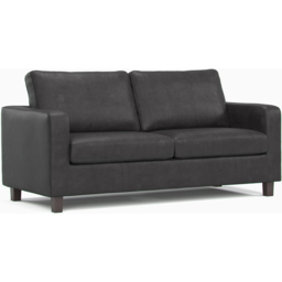 York 6 Seater Black Faux Leather Sofa Suite - Wilko - thumbnail 4