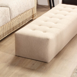 Desser Furniture Large Rectangular Latte Boucle Fabric Ottoman - Size: 33.0 cm x 160.0 cm x 50.0 cmcm - Cream - Wilko - thumbnail 6