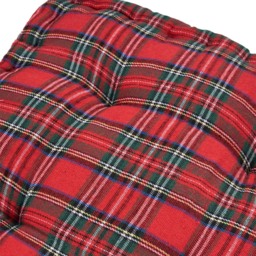 Living and Home Red Checkered Chair Cushion 40 x 40cm - Size: 5 x 40 x 40cm - Wilko - thumbnail 4