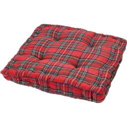 Living and Home Red Checkered Chair Cushion 40 x 40cm - Size: 5 x 40 x 40cm - Wilko - thumbnail 1