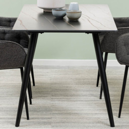 Florence Wicklow 4 Seater Ceramic Dining Table Black - Furniture To Go - Wilko