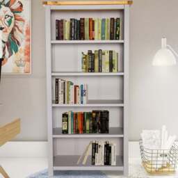 Argenta 5 Shelf Light Grey Bookcase - Wilko - thumbnail 1