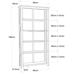 Argenta 5 Shelf Light Grey Bookcase - Wilko - thumbnail 6