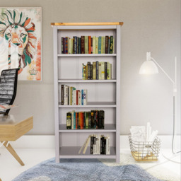 Argenta 5 Shelf Light Grey Bookcase - Wilko - thumbnail 5