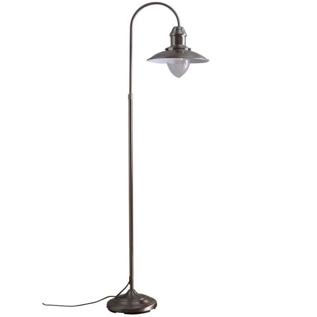 Kliving Chester Satin Nickel Floor Lamp - Size: 167 x 30 x 30cm - Silver - Wilko - image 1