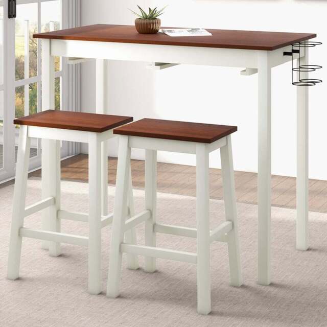 Costway 2 Seater Bar Table Set Cream White - Wilko - image 1