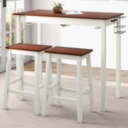 Costway 2 Seater Bar Table Set Cream White - Wilko - thumbnail 1