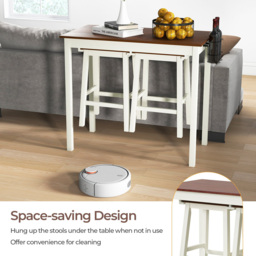 Costway 2 Seater Bar Table Set Cream White - Wilko - thumbnail 6