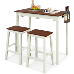 Costway 2 Seater Bar Table Set Cream White - Wilko - thumbnail 3