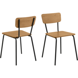 Florence Peru 4 Seater Dining Table Black and Oak - Black & Oak - Wilko - thumbnail 4