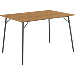 Florence Peru 4 Seater Dining Table Black and Oak - Black & Oak - Wilko - thumbnail 3