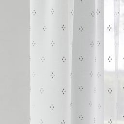 Tyrone Textiles Destiny Silver Metallic Diamond Print Rod Pocket Voile Panel Curtains 140 x 137cm - Size: W 140 x D 137cm - Wilko - thumbnail 4