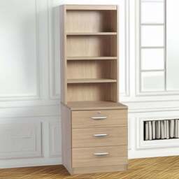 R White Cabinets 3 Drawer 4 Shelf Brown Storage Chest with Hutch - Wilko - thumbnail 1