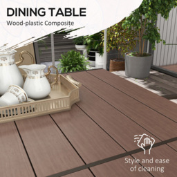 Outsunny 6 Seater Brown Garden Dining Set - Green - Wilko - thumbnail 6