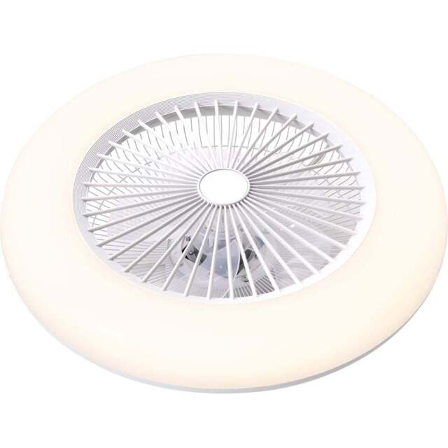 Living and Home White Round Ceiling Fan Light with Remote 22 inch - Size: 14 x 55 x 55cm - Wilko - image 1