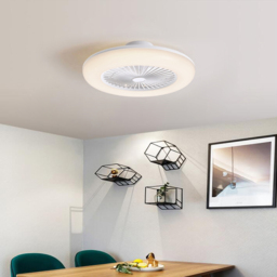Living and Home White Round Ceiling Fan Light with Remote 22 inch - Size: 14 x 55 x 55cm - Wilko - thumbnail 3