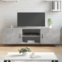 vidaXL 2 Door 2 Shelf Concrete Grey TV Cabinet - Size: 50 x 150 x 30cm - Wilko