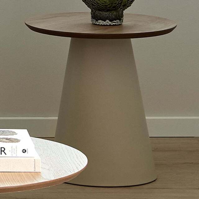 Florence Soli Oak and Grey Round Coffee Table 45 x 48cm - Size: 48 x 45 x 45cm - Multi - Furniture To Go - Wilko - image 1