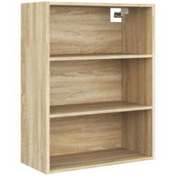 vidaXL 3 Shelf Sonoma Oak Wall Mounted Cabinet - Size: 90 x 69.5 x 32.5cm - Brown - Wilko - thumbnail 3