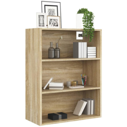 vidaXL 3 Shelf Sonoma Oak Wall Mounted Cabinet - Size: 90 x 69.5 x 32.5cm - Brown - Wilko - thumbnail 4