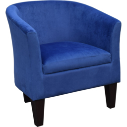 Comfy Living Blue Brushed Velvet Tub Chair - Size: Single - Wilko - thumbnail 4