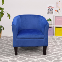 Comfy Living Blue Brushed Velvet Tub Chair - Size: Single - Wilko - thumbnail 5